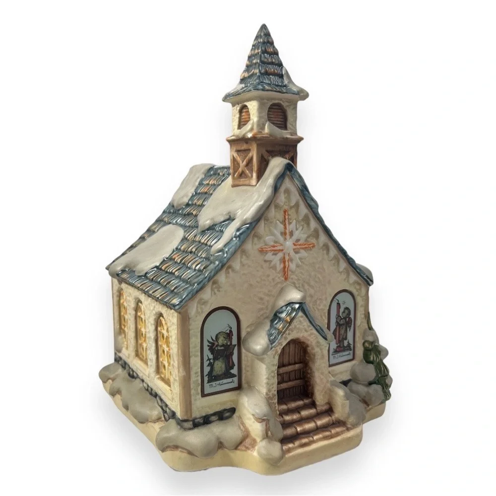 MJ Hummel Angels Duet Goebel Church Illuminated Light Up Christmas Village Decor